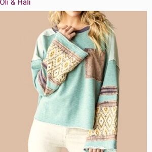 Oli & Hali boho lightweight sweatshirt top